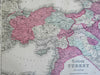 Ottoman Empire Asian Holdings Cyprus Holy Land Palestine Israel 1865 Colton map
