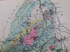 Maine granite slates Silurian Montalban rocks geology railroads c.1890 color map