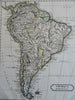 South America continent Brazil Argentina Peru Chile Colombia 1804 engraved map