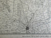 Kingdom Piedmont Italy c. 1850 lg. topographical war map Mila Brescia Lake Como