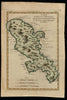 Martinique French Colony Lesser Antilles Caribbean Island 1780 Bonne map