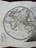 World Map in Two Hemispheres Mountains of the World 1834 Monin engraved map