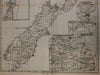 New Zealand by itself w/ insets 1878 Petermann's large scarce map hand color