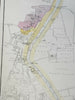 Lucknow India British Raj detailed plan 1856-72 Weller map w/ mud huts shown