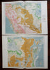 Dominion of Canada huge 2 sheet physical map 1915 scarce detailed