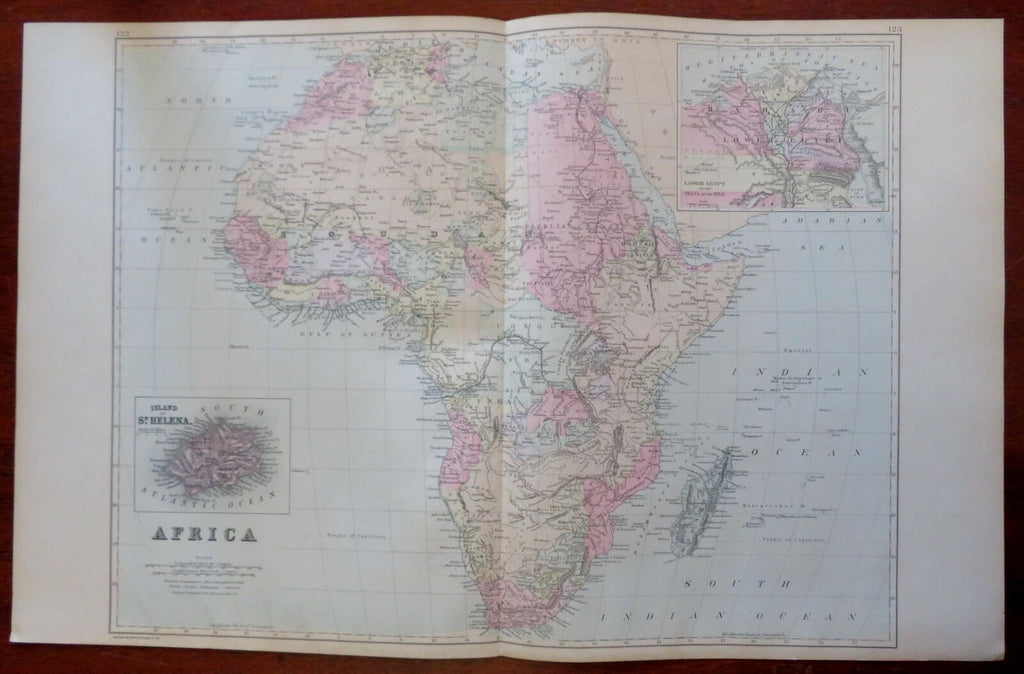 Africa Continent Egypt Cape Colony Abyssinia Congo 1888 Bradley-Mitchell map