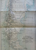 Argentina Tierra del Fuego Strait of Magellan 1899 Johnston scarce detailed map