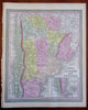 South America Lot x 5 large nice Maps 1850 Cowperthwait Brazil Venezuela Peru