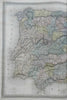Iberian Spain & Portugal Madrid Lisbon Seville 1863 Dufour & Dyonnet folio map