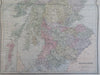 Scotland Edinburgh Glasgow Aberdeen 1889-93 Bradley folio hand color detail map