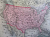 North American United States British Canada 1888 Bradley-Mitchell scarce map