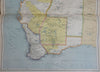 Explorers Western Australia South Australia 1914 Philip scarce large detail map