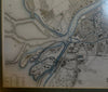 St. Petersburg Russia City Plan c 1840 Framed Decorative Map Landscape Vignette