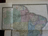 Brazil Uruguay Amazon River c. 1830's Brue large detailed map hand color