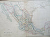 Mexico Central America Yucatan Peninsula Texas 1860 Lowry large map