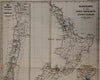 New Zealand by itself w/ insets 1878 Petermann's large scarce map hand color