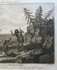 Robinson Crusoe Juan Fernandez Island Captain Dampier c. 1770's engraved print