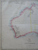 Australia New South Wales Victoria Sydney Melbourne Perth c. 1856-72 Weller map