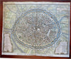 Bruges Flanders Belgium Detailed City Plan 1740 Basire engraved bird's eye view