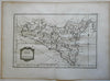 Sicily Kingdom of Naples Italy Messina Palermo Syracuse Marsalla 1760 Bellin map