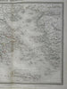 Ancient Greece City States Athens Sparta c. 1850 Tardieu large engraved map