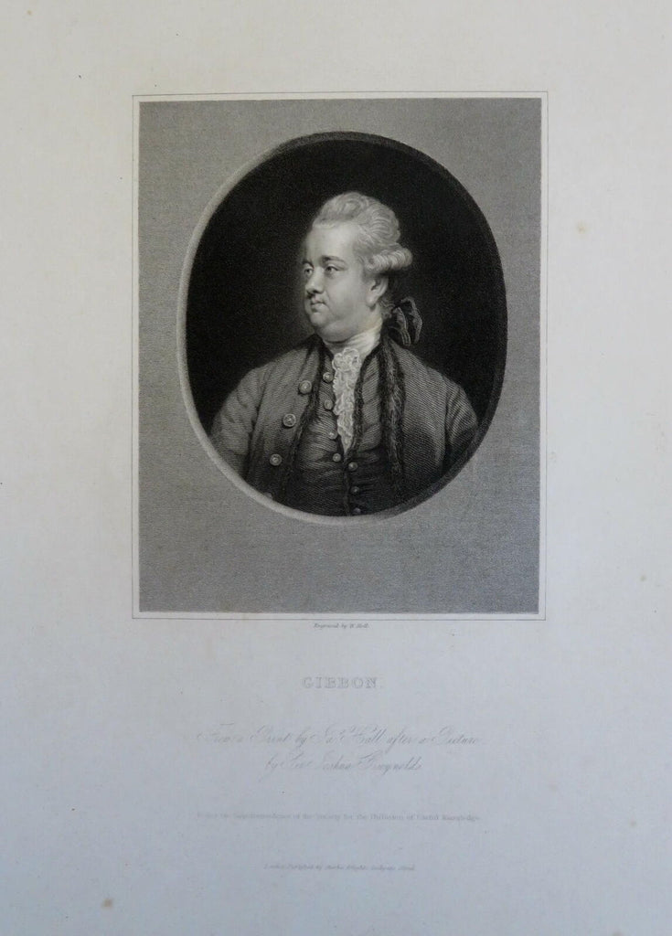 Edward Gibbon British Historian c. 1850's fine India Proof engraved portrait