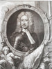 Charles Mordaunt Earl of Peterborough 1740 decorative large engraved portrait