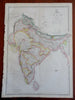 British Raj India Delhi Agra Calcutta Bombay Goa Madras c. 1856-72 Weller map