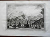 Chinese Funeral Procession Caskets Temple Views 1748 Bellin engraved print