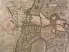 Bouchain France City Plan Battle Fortress Attack c.1745 antique Basire map