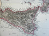 Italy 4 sheet wall map Rome Florence Naples Venice 1891 Stieler detailed map