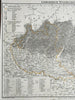 Northern Italy Lombardy Venice Verona Milan Tyrol 1850's Flemming detailed map