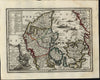 Denmark Kingdom Europe sea monsters ships 1719 Chiquet decorative antique map