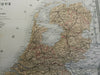 Low Countries Holland Belgium c. 1850's Brue large detailed map hand color