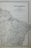 South America Peru Ecuador Venezuela Brazil Bolivia 1860 Blackwood engraved map
