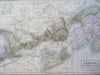 Canada Great Lakes Nova Scotia inset New Brunswick 1853 Hall engraved color map