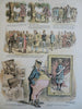 Uncle Sam US Politics Prosperity 1880s Puck Political Cartoons Lot x 2 great art