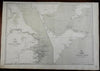 Eastern China detailed coastal survey Qing Empire Nanjing 1860-70 Weller map