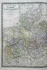 Kingdom of Prussia Posen Silesia c. 1830's Brue large detailed map hand color