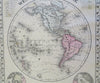 Eastern & Western Hemispheres 1881 Mitchell 2 sheet map