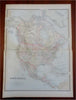 North America United States Mexico Canada 1889-93 Bradley folio map