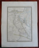 Egypt Nubia Sudan Red Sea Nile River 1822 Brue large detailed map hand color