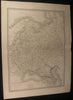 Russia in Europe Crimea Ural Mountains Finland 1830 antique Lapie old color map
