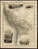 Peru Bolivia South America c.1855 Tallis map