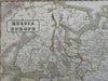 Russian Empire in Europe Finland Ukraine Poland Crimea c. 1841 engraved map