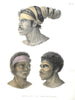 Australian New Holland Aborigines Male Portraits c. 1850 ethnic view print