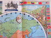 Cartoon pictorial World Map 1964 McCormick Spices promotional ornate great map