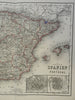 Kingdoms Spain Portugal Madrid Lisbon city plans 1873 Ravenstein detailed map