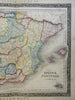 Spain & Portugal Iberia Galicia Castille Andalusia Catalonia c. 1850's Betts map