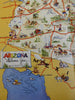Arizona Welcomes You! 1940 Pictorial Cartoon George M Avey humor tourist map